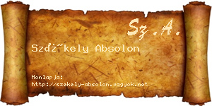 Székely Absolon névjegykártya